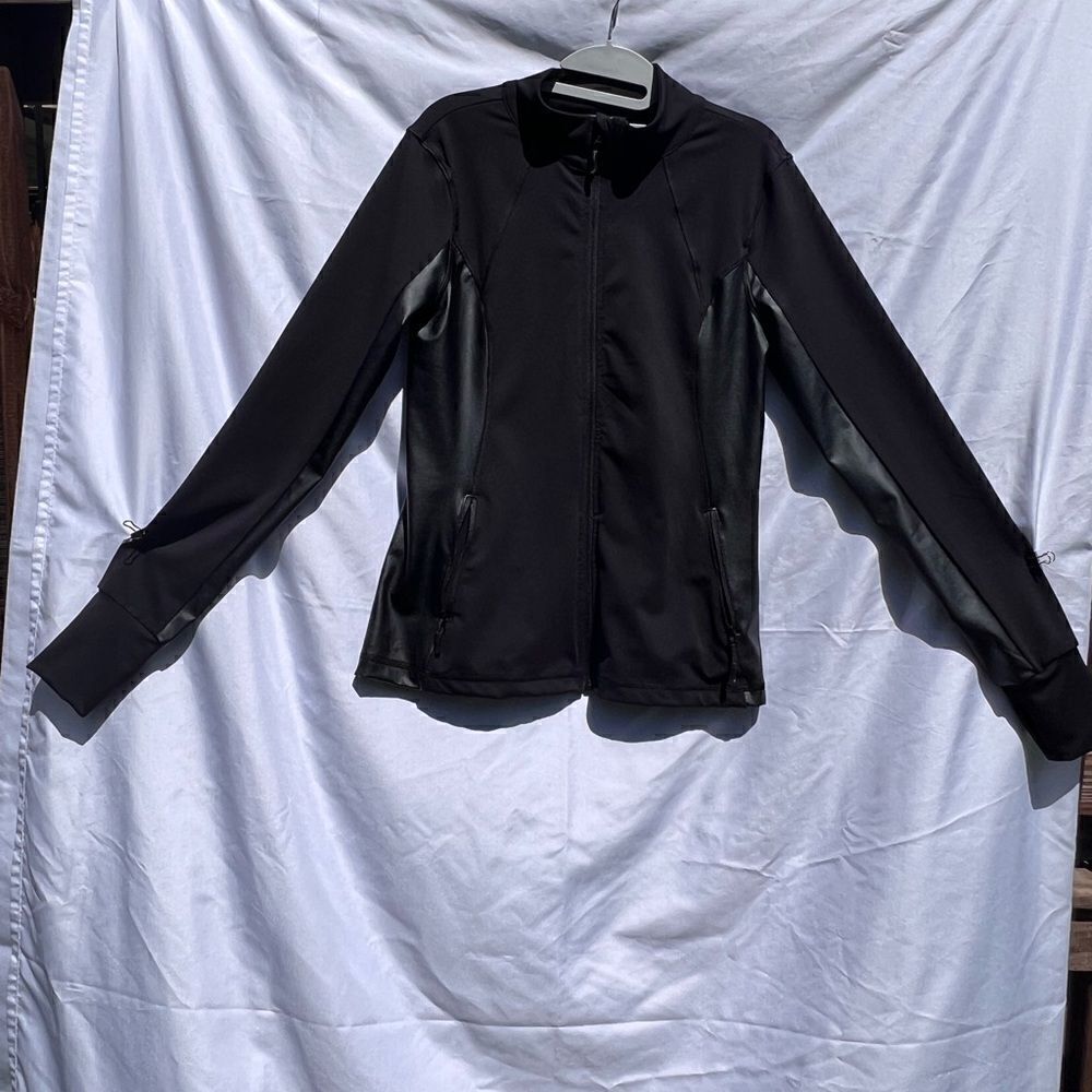 Forever 21 faux leather & fabric track Jacket Size L
